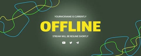 Абстрактная Линия Офлайн Пользовательский Баннер Twitch