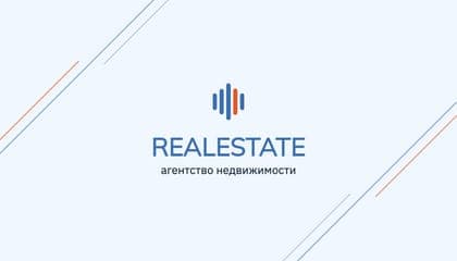 Сине-голубая Минималистичная Визитка с Элементами Дизайна