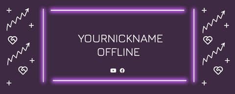 Неоновая Линия Иллюстрация Баннера Twitch