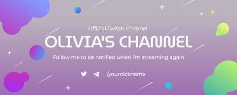 Официальный Канал Градиентный Стриминг Баннер Twitch
